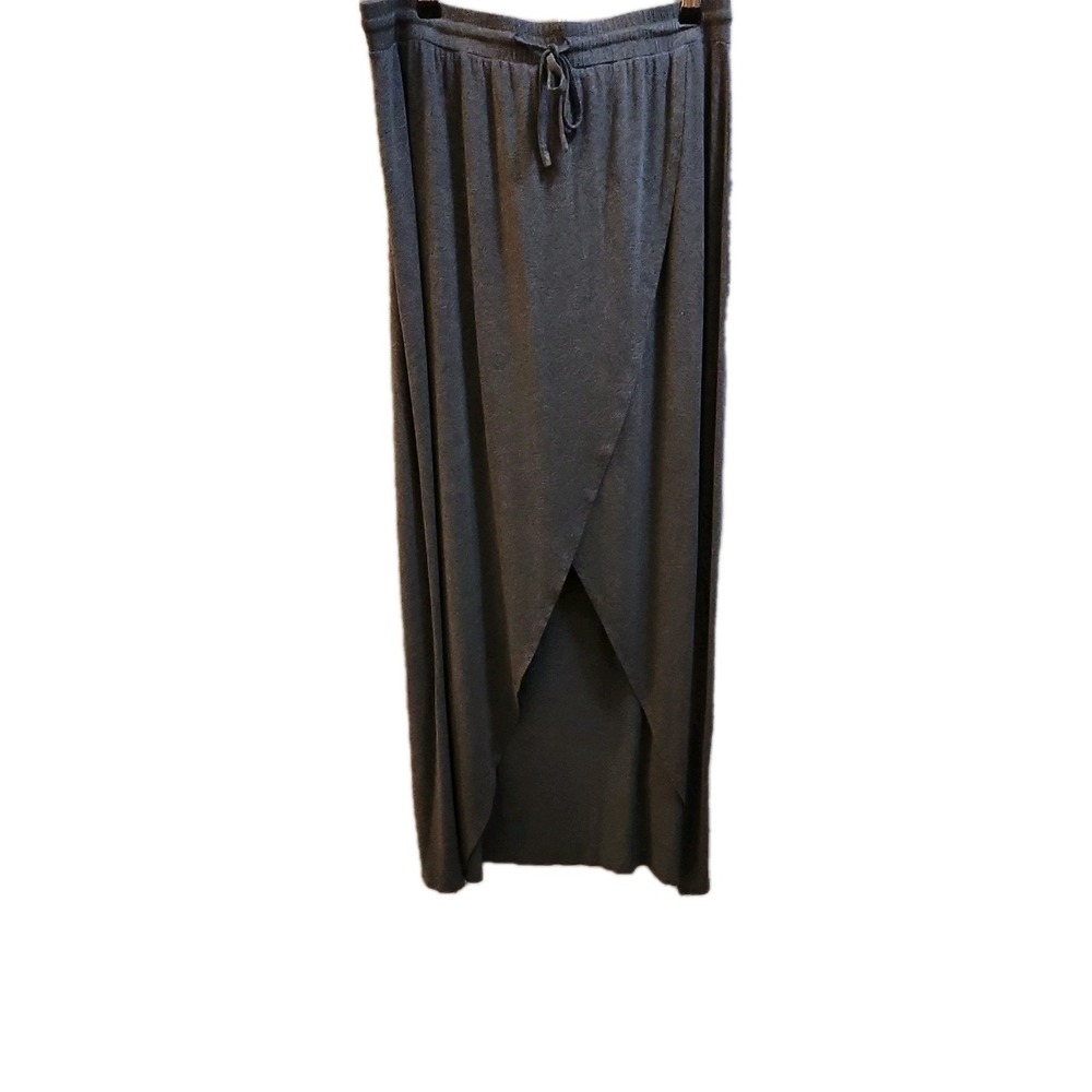 Sperry Gray Jersey‎ Wrap Long Skirt XL Drawstring Waist Lightweight